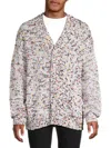 Rta White Button Cardigan In White Dots