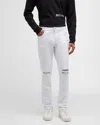 Rta Cross-print Jeans In White Rest In Peace