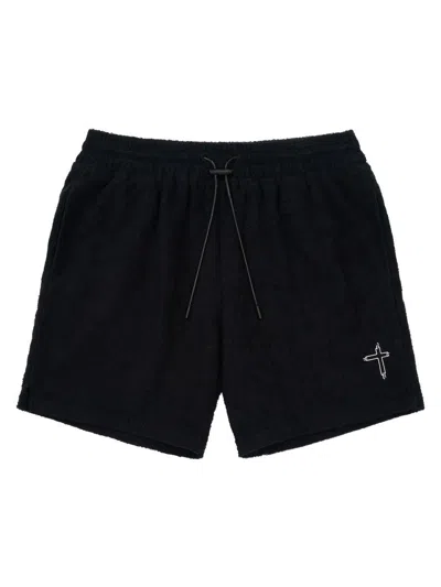 Rta Men's Chaparral Clyde Logo-detail Cotton Shorts In Black