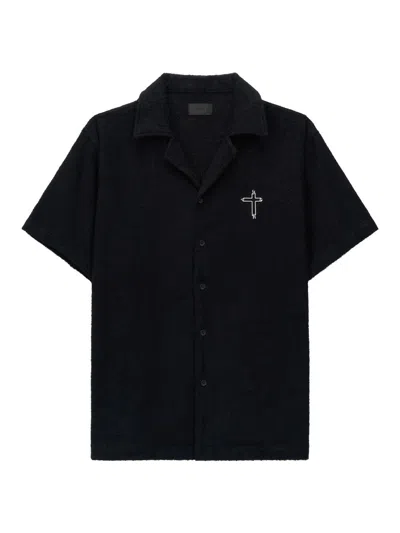 Rta Men's Chaparral Nathan Cotton Oversized Camp Shirt In Black