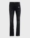 Rta Men's Clayton Distressed Skinny Jeans In Distrs Charcl Paint