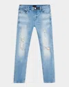 Rta Men's Clayton Painted Skinny Jeans In Med Bl Painted