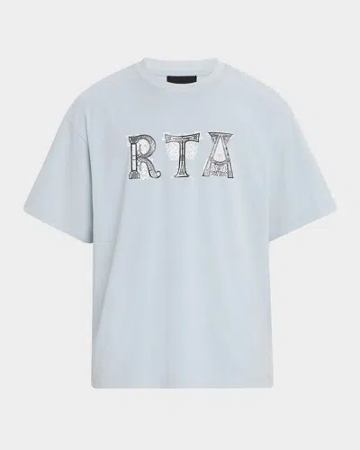 Rta Men's Colin Illuminated Logo T-shirt In Vtg Blk Illuminated