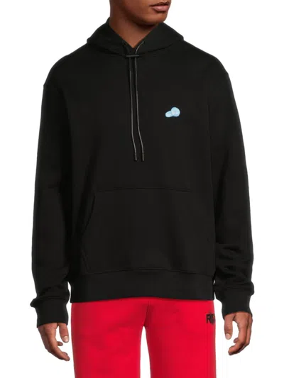 Rta Men's Cotton Hoodie In Black