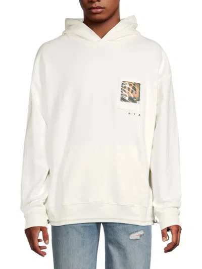 Rta Men's Cotton Hoodie In White