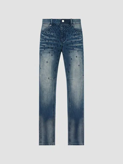 Rta Men's Curva Ultra Bryant Cross-stitch Skinny Jeans In Blue
