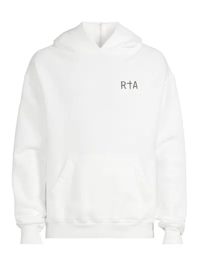 Rta Men's Dion Cross Cotton Hoodie In White