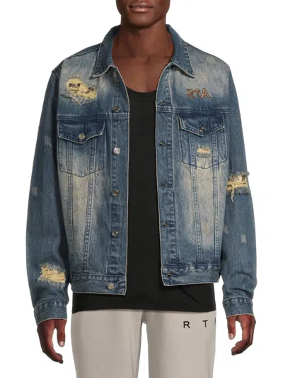 Rta Men's Distressed Denim Jacket
