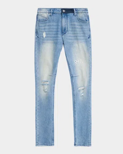 Rta Bryant Mid Rise Distressed Skinny Jeans In Blue