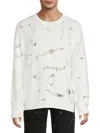 Rta Men's Distressed Sweater In White