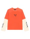 Rta Loris Double Layer Logo Graphic T-shirt In Orange