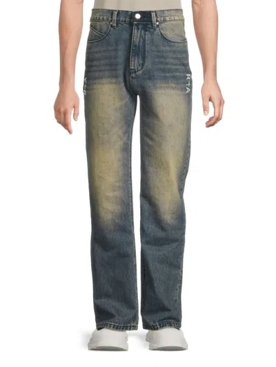 Rta Men's Faded Wash Jeans In Blue