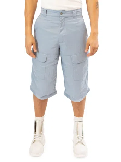 Rta Men's Flat Front Wide Leg Cargo Shorts In Dusty Blue