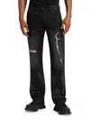 Rta Men's Jonas Worn-out Straight-leg Jeans In Worn Out Black
