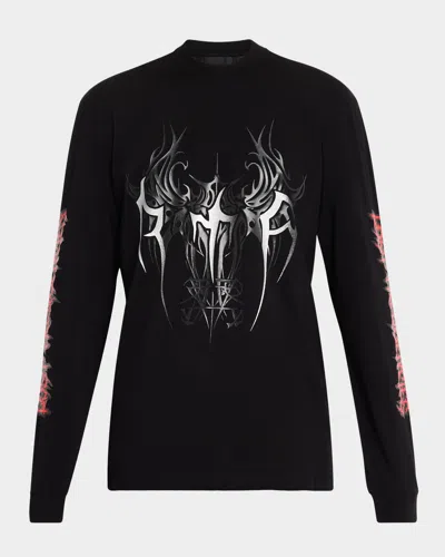 Rta Lawrence Cyber Sigilism Long Sleeve Graphic T-shirt In Brown