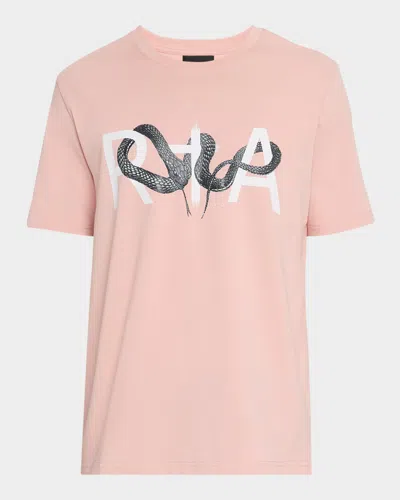Rta Men's Liam Snake Logo-print T-shirt In Blush