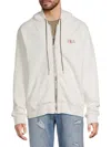 Rta Men's Logo Cotton Hooded Jacket In White