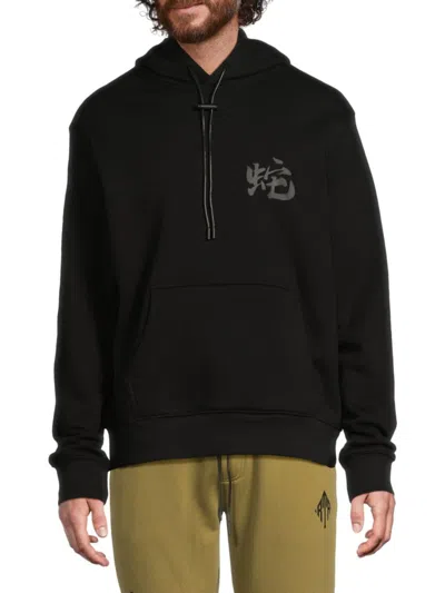 Rta Men's Logo Cotton Hoodie In Black