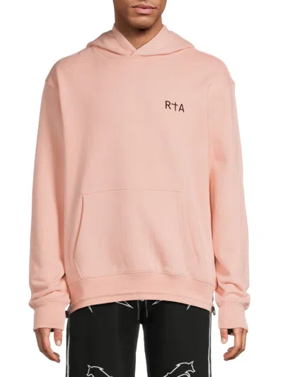 Rta Men's Logo Cotton Hoodie In Pink
