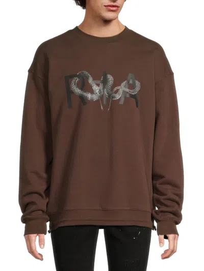 Rta Men's Logo Cotton Sweatshirt In Brown