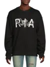 Rta Men's Logo Graphic Cotton Sweatshirt In Black