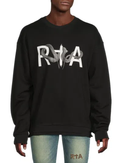 Rta Men's Logo Graphic Cotton Sweatshirt In Black