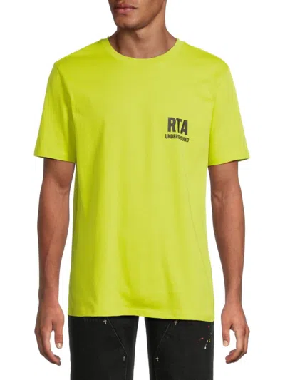 Rta Men's Logo Graphic Cotton T-shirt In Yellow
