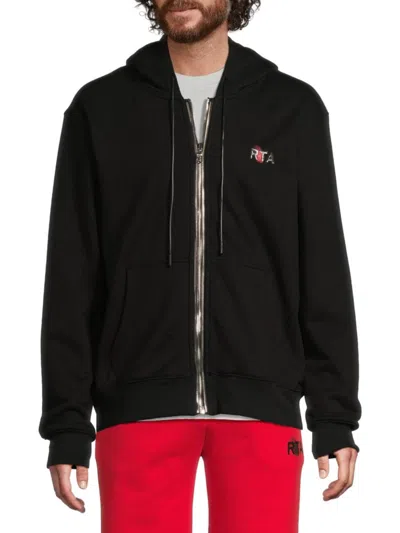 Rta Men's Logo Zip-up Hoodie In Black