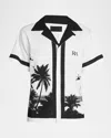 Rta Nathan Regular Fit Printed Camp Shirt In White