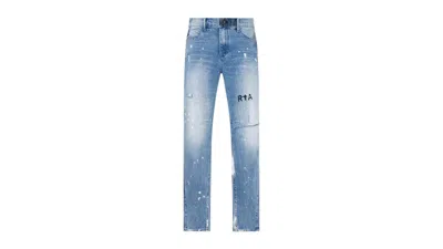 Pre-owned Rta Men's  Clayton Jean In Distressed White Paint/blue