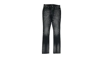 Pre-owned Rta Men's  Olivier Stacked Graphite Fade Cross Jean In Black