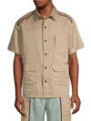 Rta Men's Short-sleeve Utility Shirt In Tan