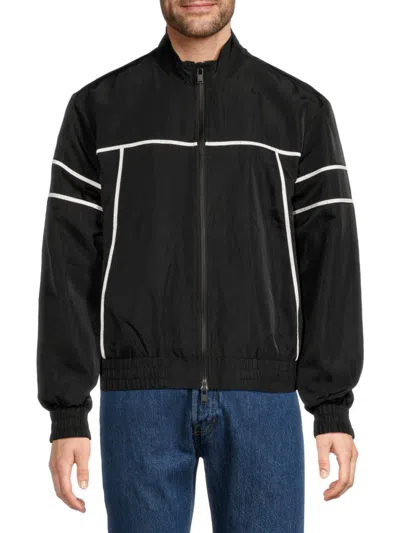 Rta Men's Striped Trim Track Jacket In Black