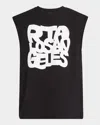 Rta Men's Terry Muscle T-shirt In Black