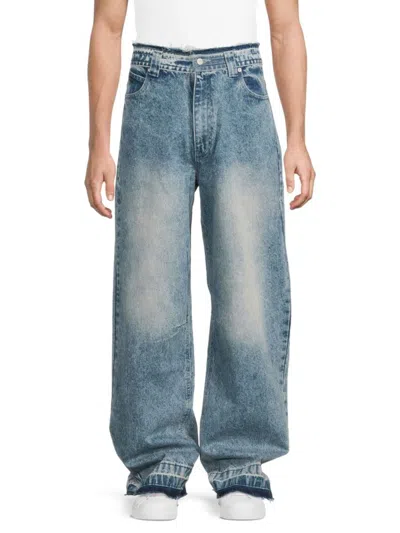 Rta Men's Wide Leg Jeans In Cobalt Blue