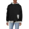 Rta Mens Distressed Cotton Hooded Sweatshirt