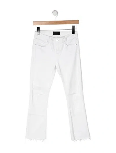 Pre-owned Rta Mid-rise Flared Jeans In White