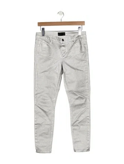 Pre-owned Rta Mid-rise Skinny Leg Jeans In Silver