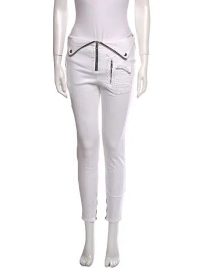 Pre-owned Rta Mid-rise Skinny Leg Jeans In White