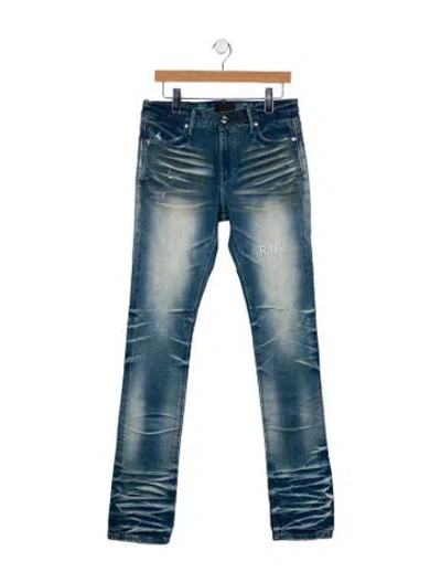 Pre-owned Rta Mid-rise Straight Leg Jeans In Blue