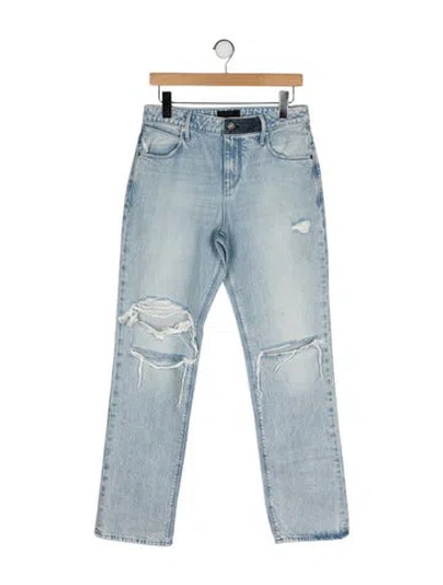 Pre-owned Rta Mid-rise Straight Leg Jeans In Blue