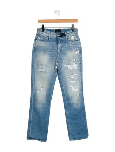 Pre-owned Rta Mid-rise Straight Leg Jeans In Blue