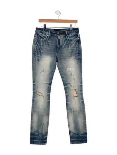 Pre-owned Rta Mid-rise Straight Leg Jeans In Multi