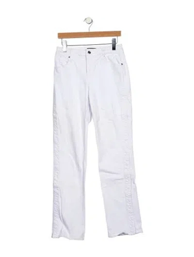 Pre-owned Rta Mid-rise Straight Leg Jeans In White