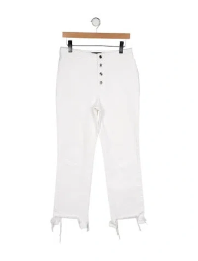 Pre-owned Rta Mid-rise Straight Leg Jeans In White