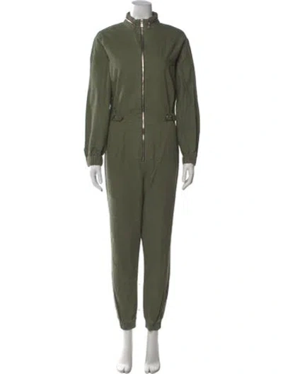 Pre-owned Rta Mock Neck Jumpsuit In Green
