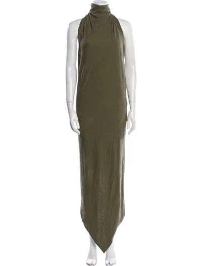 Pre-owned Rta Mock Neck Long Dress In Green