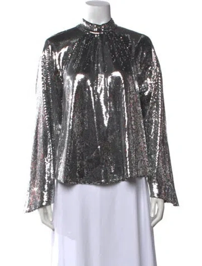 Pre-owned Rta Mock Neck Long Sleeve Top