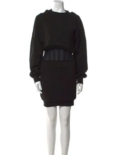 Pre-owned Rta Mock Neck Mini Dress In Black