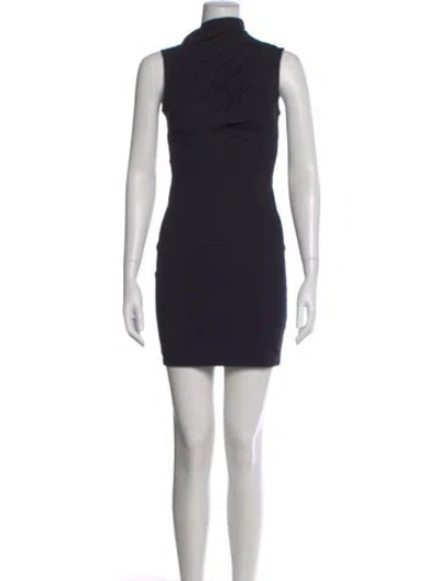 Pre-owned Rta Mock Neck Mini Dress In Black